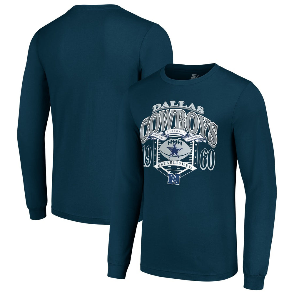 Dallas Cowboys Starter Retro Long Sleeve Graphic T-Shirt - Navy cheap
