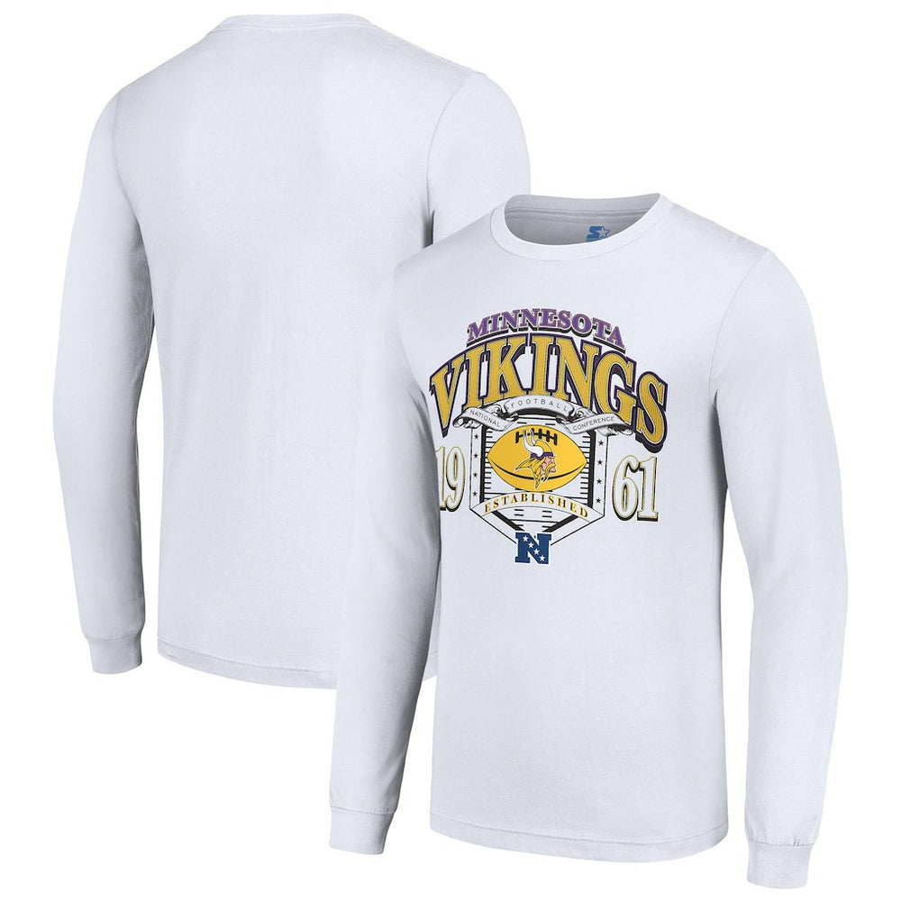 Minnesota Vikings Starter Retro Long Sleeve Graphic T-Shirt - White sale