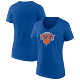 New York Knicks Women's Primary Logo V-Neck T-Shirt - Blue discount