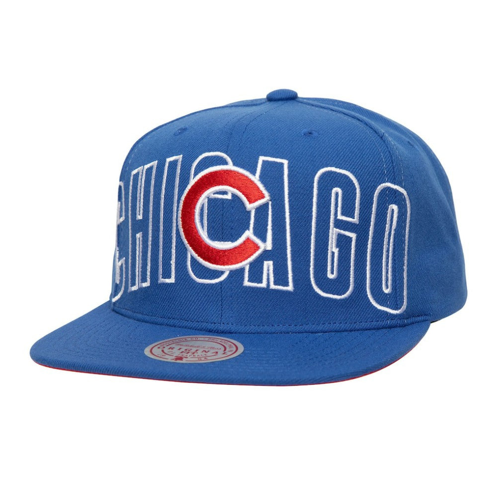 Chicago Cubs Full Frontal Snapback Hat - Royal | Mitchell & Ness