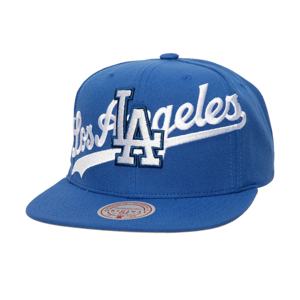Los Angeles Dodgers Full Frontal Snapback Hat - Royal | Mitchell & Ness