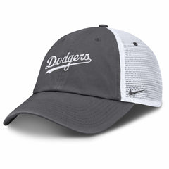 Los Angeles Dodgers Wordmark Club Adjustable Trucker Hat - Gray | Nike
