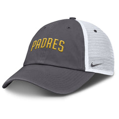 San Diego Padres Wordmark Club Adjustable Trucker Hat - Gray | Nike