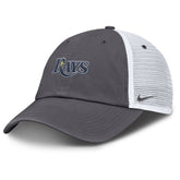 Tampa Bay Rays Wordmark Club Adjustable Trucker Hat - Gray | Nike