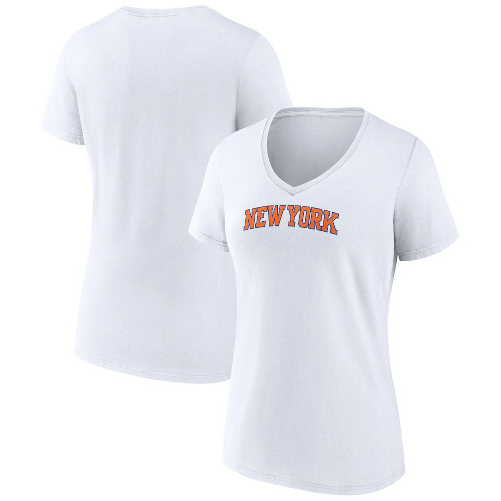 New York Knicks Women's Wordmark Home V-Neck T-Shirt - White online