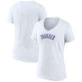 Oklahoma City Thunder Women's Wordmark Home V-Neck T-Shirt - White on sale
