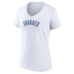 Oklahoma City Thunder Women's Wordmark Home V-Neck T-Shirt - White on sale