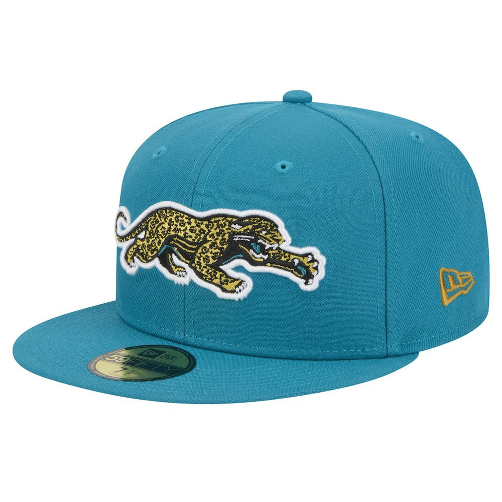 Jacksonville Jaguars New Era Throwback Crawl Omaha 59FIFTY Fitted Hat - Teal online