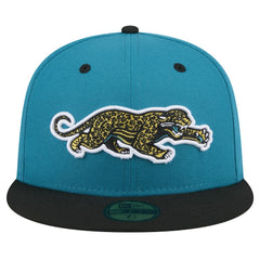 Jacksonville Jaguars New Era Throwback Crawl Flipside Two-Tone 59FIFTY Fitted Hat - Teal/Black on sale