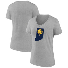 Indiana Pacers Women's Alternate Logo V-Neck T-Shirt - Gray cheap