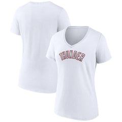 Oklahoma City Thunder Women's Alternate Logo V-Neck T-Shirt - White cheap