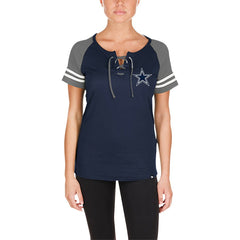 Dallas Cowboys New Era Women's Lace-Up Raglan T-Shirt - Navy cheap