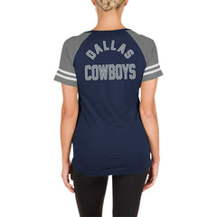 Dallas Cowboys New Era Women's Lace-Up Raglan T-Shirt - Navy cheap