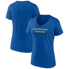 Golden State Warriors Women's Wordmark Team V-Neck T-Shirt sale - Royal for sale