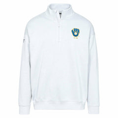 Milwaukee Brewers Levelwear Murray Core Logo Quarter-Zip Pullover Top - White