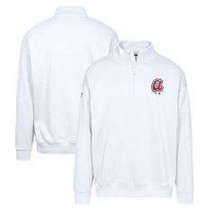 Atlanta Braves Levelwear Murray Core Logo Quarter-Zip Pullover Top - White