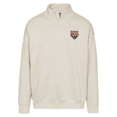 Detroit Tigers Levelwear Murray Core Logo Quarter-Zip Pullover Top - Khaki