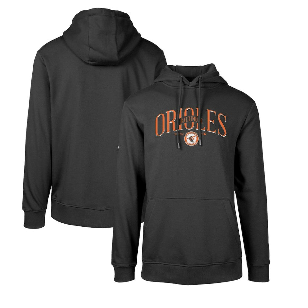 Baltimore Orioles Levelwear Cooperstown Collection Podium Retro Spellout Pullover Hoodie - Black