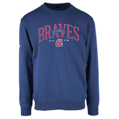 Atlanta Braves Levelwear Zane Cooperstown Collection Retro Spellout Pullover Sweatshirt - Royal