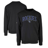 Colorado Rockies Levelwear Zane Cooperstown Collection Retro Spellout Pullover Sweatshirt - Black