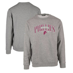Philadelphia Phillies Levelwear Zane Cooperstown Collection Retro Spellout Pullover Sweatshirt - Gray