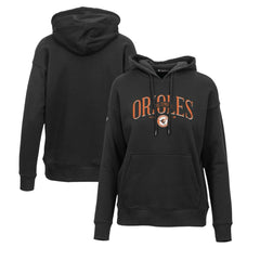 Baltimore Orioles Levelwear Women's Adorn Cooperstown Collection Retro Spellout Pullover Hoodie - Black