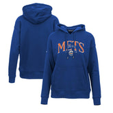 New York Mets Levelwear Women's Adorn Cooperstown Collection Retro Spellout Pullover Hoodie - Royal