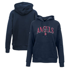 Los Angeles Angels Levelwear Women's Adorn Cooperstown Collection Retro Spellout Pullover Hoodie - Navy