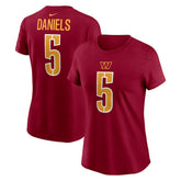 Jayden Daniels Washington Commanders Women's Name & Number T-Shirt - Burgundy | Nike outlet