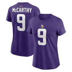 J.J. McCarthy Minnesota Vikings Women's Name & Number T-Shirt - Purple | Nike on sale
