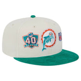 Miami Dolphins New Era Throwback Corduroy 59FIFTY Fitted Hat - Cream/Aqua online