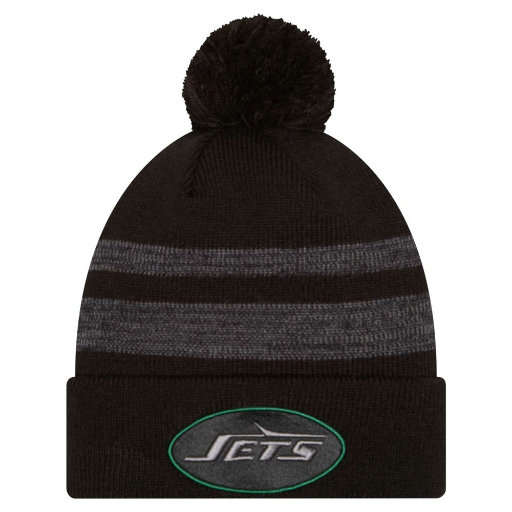 New York Jets New Era Black Dispatch Cuffed Knit Hat with Pom discount