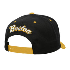 Boston Bruins Mitchell & Ness Backside Script 2-Tone Pro Crown Adjustable Hat Black/Gold