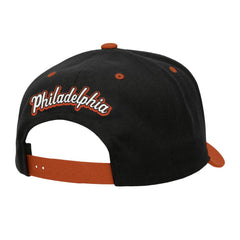 Philadelphia Flyers Mitchell & Ness Backside Script 2-Tone Pro Crown Adjustable Hat Black/Orange