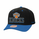 New York Knicks Backside Script 2-Tone Pro Crown Adjustable Hat - Black/Blue | Mitchell & Ness on sale
