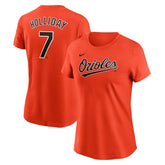 Jackson Holliday Baltimore Orioles Women's Cooperstown Collection Fuse Name & Number T-Shirt - Orange | Nike