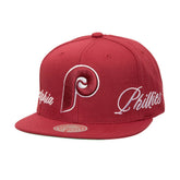 Philadelphia Phillies Just Don x MLB Lux Script Snapback Hat - Maroon | Mitchell & Ness