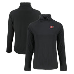 San Francisco 49ers Cutter & Buck Women's Coastline Epic Comfort Eco Recycled Funnel Neck Raglan Pullover Sweatshirt - Black for sale