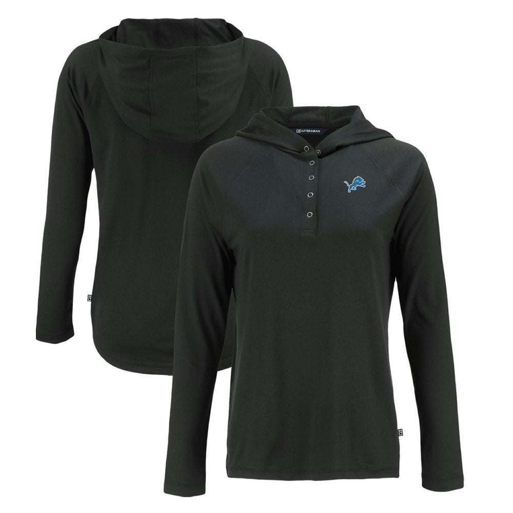 Detroit Lions Cutter & Buck Women's Coastline Epic Comfort Eco Recycled Raglan Pullover Hoodie - Black cheap