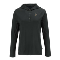 Minnesota Vikings Cutter & Buck Women's Coastline Epic Comfort Eco Recycled Raglan Pullover Hoodie - Black cheap