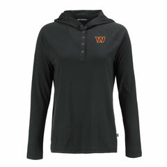 Washington Commanders Cutter & Buck Women's Coastline Epic Comfort Eco Recycled Raglan Pullover Hoodie - Black on sale