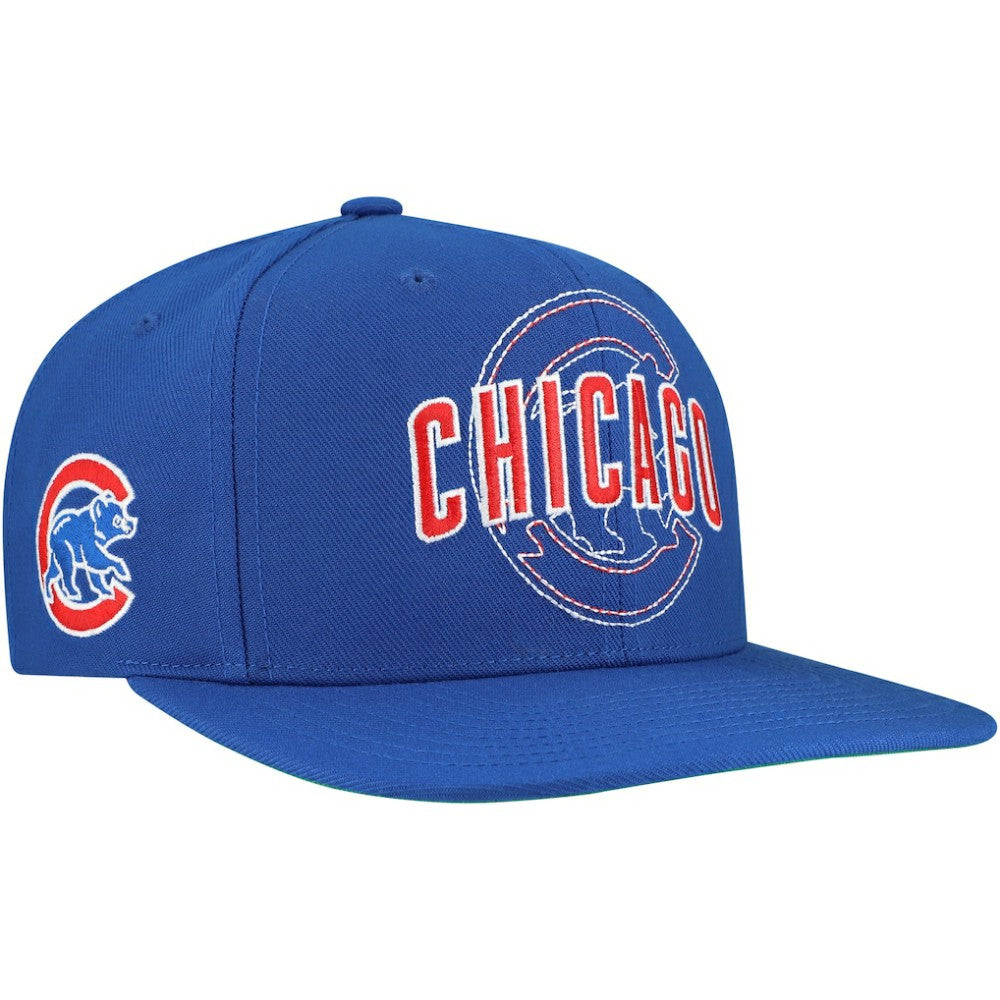 Chicago Cubs Double Up Snapback Hat - Royal | Mitchell & Ness