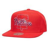 Philadelphia Phillies Double Up Snapback Hat - Red | Mitchell & Ness