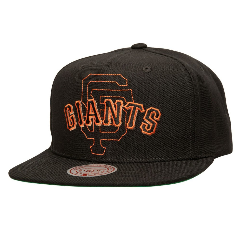 San Francisco Giants Double Up Snapback Hat - Black | Mitchell & Ness