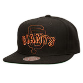 San Francisco Giants Double Up Snapback Hat - Black | Mitchell & Ness