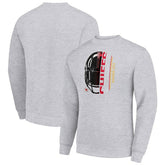 Kansas City Chiefs Starter Half Helmet Team Graphic Tri-Blend Fleece Pullover Sweatshirt - Heather Gray online