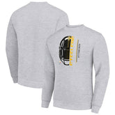 Pittsburgh Steelers Starter Half Helmet Team Graphic Tri-Blend Fleece Pullover Sweatshirt - Heather Gray cheap