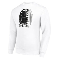 Pittsburgh Steelers Starter Half Helmet Team Graphic Tri-Blend Fleece Pullover Sweatshirt - White discount