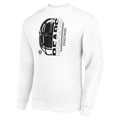 Chicago Bears Starter Half Helmet Team Graphic Tri-Blend Fleece Pullover Sweatshirt - White on sale