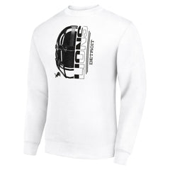 Detroit Lions Starter Half Helmet Team Graphic Tri-Blend Fleece Pullover Sweatshirt - White discount